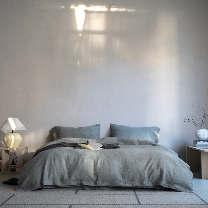 91家纺网 家纺一手货源 找家纺 （总）璞素2025新款全棉色织三层纱四件套-素简