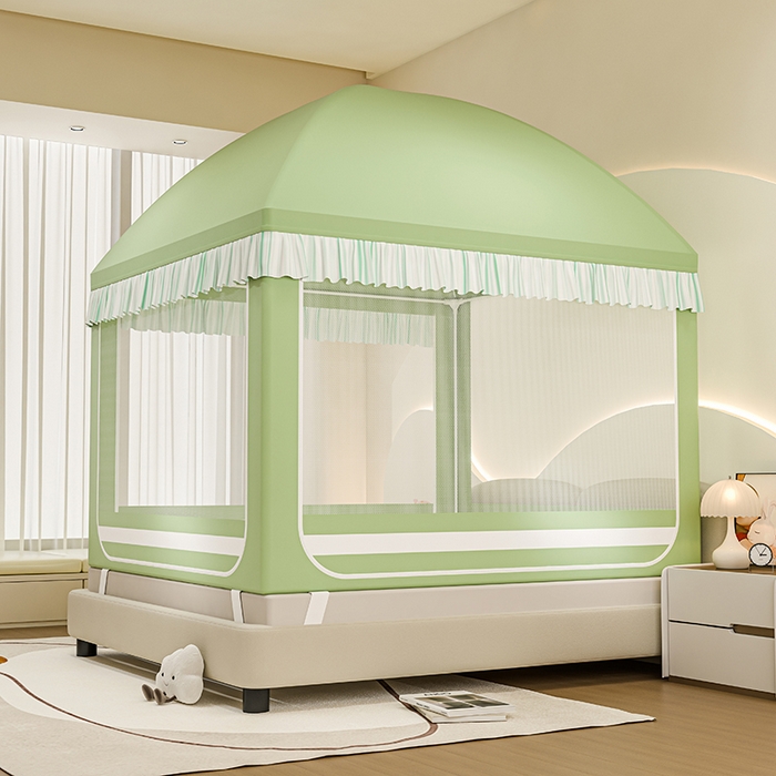 91家纺网 家纺一手货源 找家纺 （总）冉美家纺 2025新款屋顶式遮光防尘防摔蚊帐