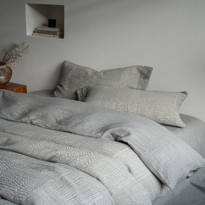 91家纺网 家纺一手货源 找家纺 （总）璞素2025新款全棉色织三层纱四件套-银河