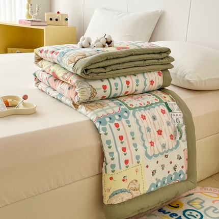 （总）爱宝被业 2025新款亲肤棉印花100%新疆棉花夏被空调被