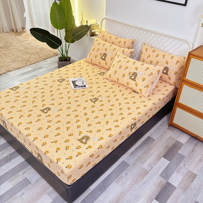 91家纺网 家纺一手货源 找家纺 伊而梦蚊帐 2025新款原棉老粗布床笠 恐龙咖