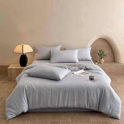 91家纺网 家纺一手货源 找家纺 （总）慕晨 2025新款全棉双层纱四件套莱赛尔纯棉莱赛尔四件套天丝夏季凉感直播