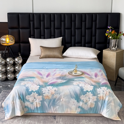 91家纺网 家纺一手货源 找家纺 （总）归属 2025新款3D数码印花冰淇淋夏被凉感丝夏凉被空调被