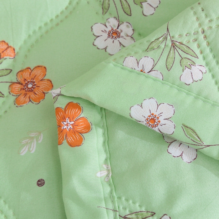 91家纺网 家纺一手货源 找家纺 被多多被业  2025新款清新印花亲肤绒超声波工艺夏凉被 春意盎然