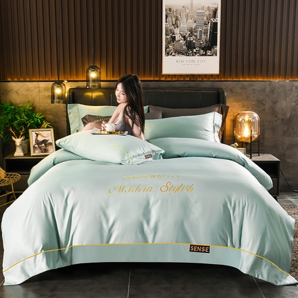 睡美人 2025新款水洗真丝高端轻奢绣花款四件套-爱娜 爱娜-梵星兰