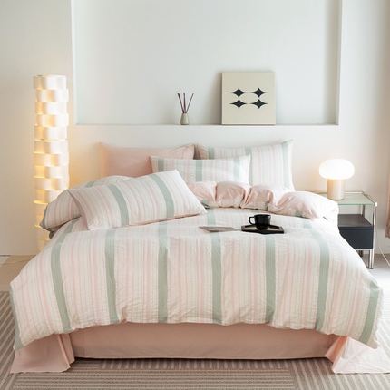 倾慕家纺 2025新款倾慕全棉3D立体提花纯棉系列四件套 华夫生活-绿