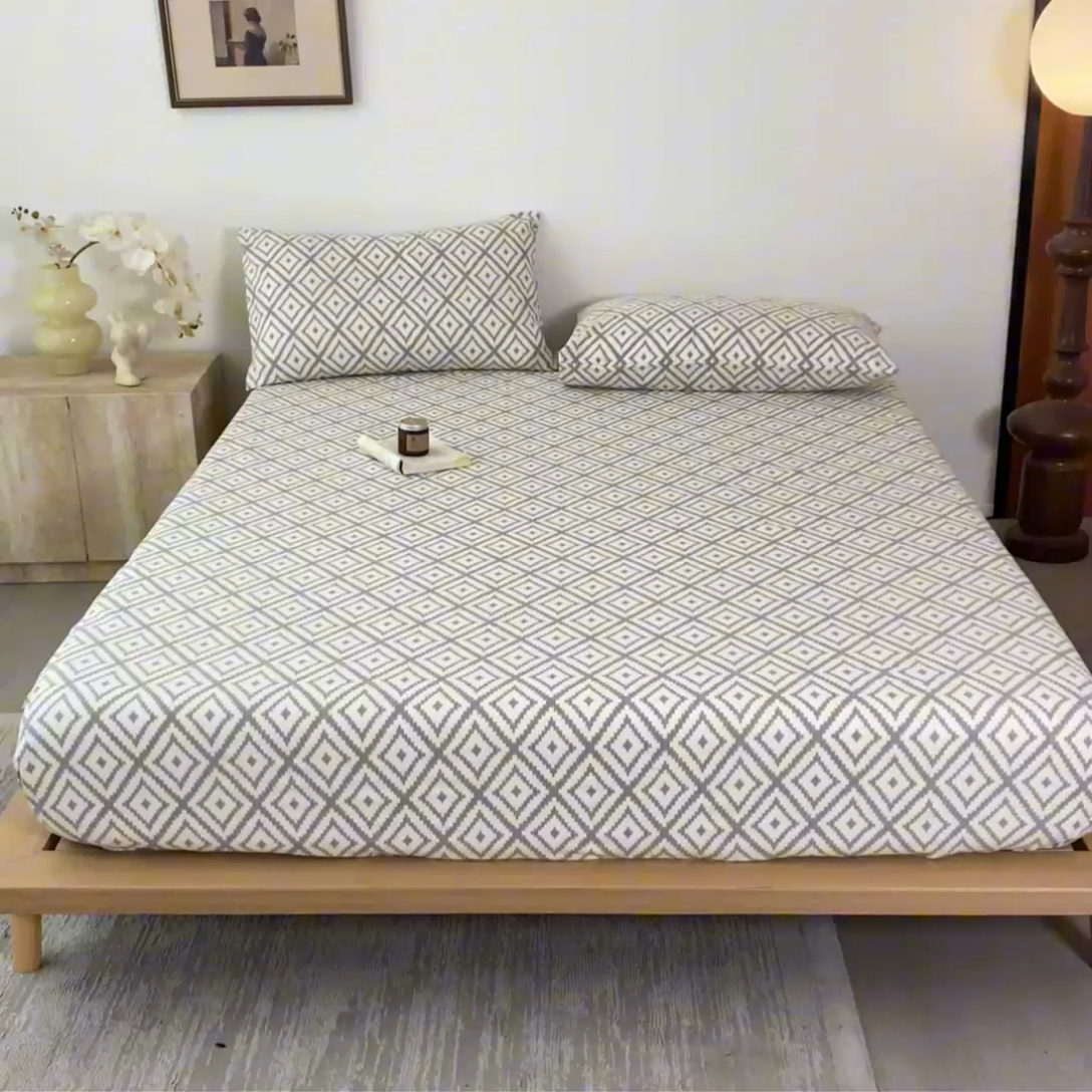 91家纺网 家纺一手货源 找家纺 九亭家纺 2025新款A类全棉老粗布单床笠 重华