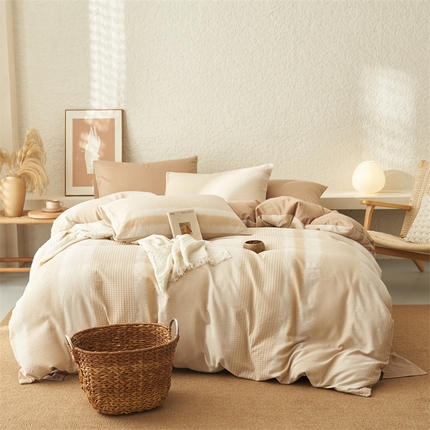 91家纺网 家纺一手货源 找家纺 （总）趣色2025新款A类全棉色织大提花四件套