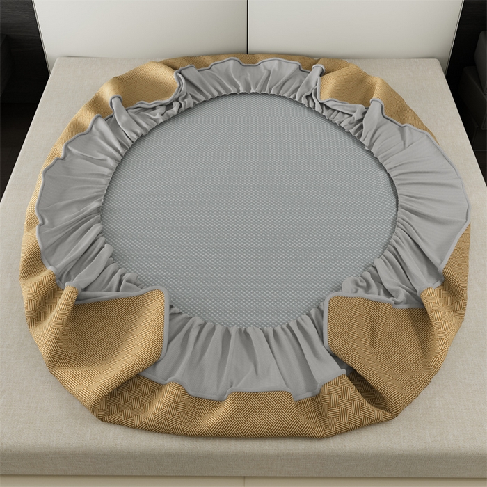 91家纺网 家纺一手货源 找家纺 鑫姿 2025新款5A抗菌A类冰丝凉席-饼干花熊猫款 床笠-熊猫-棕色