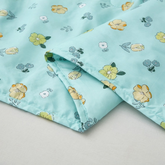 91家纺网 家纺一手货源 找家纺 2025新款亲肤绒礼品夏被窄边 蓝韵花田