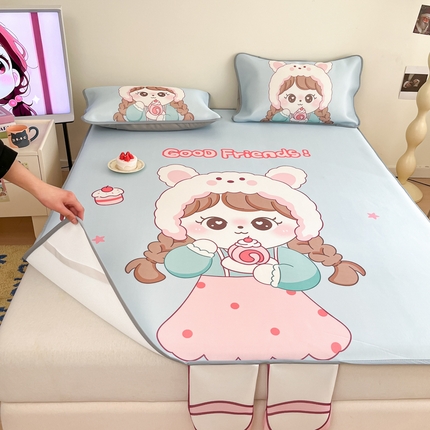 莱米家纺 2025春夏新款大版碳光冰丝席凉席席子 宝石少女