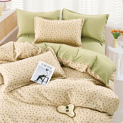 91家纺网 家纺一手货源 找家纺 （总）畅畅家纺 2025新款春夏活性小清新印花云锦棉四件套