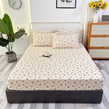 伊而梦蚊帐 2025新款原棉老粗布床笠 梅花兔