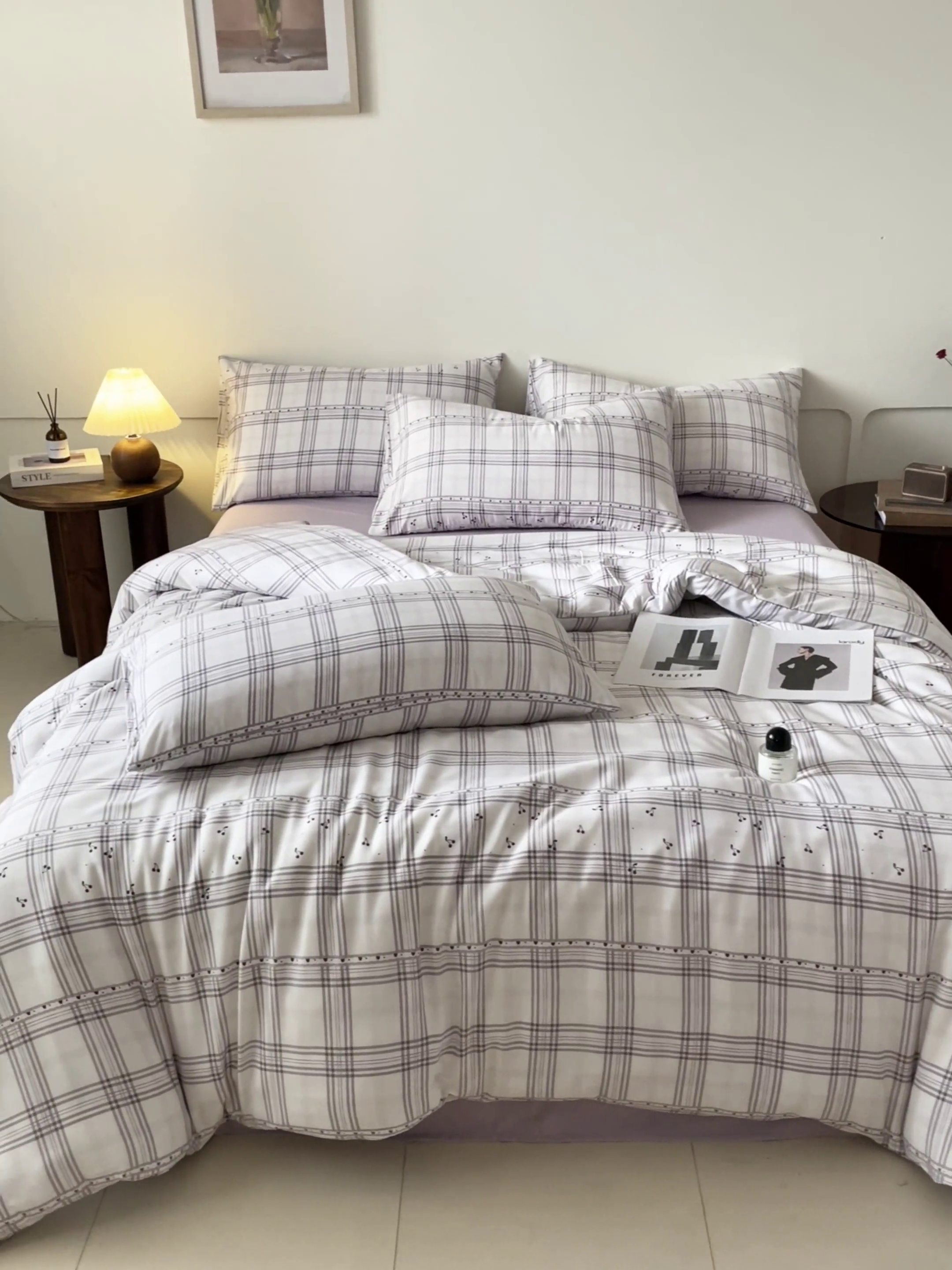 91家纺网 家纺一手货源 找家纺 诺梵家纺 2025新款有氧双层纱印花四件套 卢卡斯