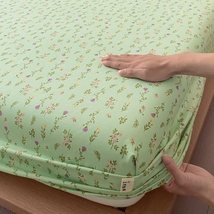 91家纺网 家纺一手货源 找家纺 九亭家纺 2025新款A类全棉老粗布单床笠 初夏