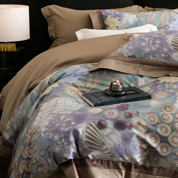 91家纺网 家纺一手货源 找家纺 （总）涞澳家纺 2025新款全棉数码印花宽边四件套