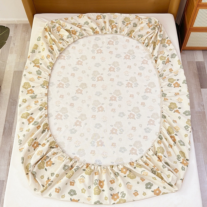 91家纺网 家纺一手货源 找家纺 伊而梦蚊帐 2025新款原棉老粗布床笠 春日宴