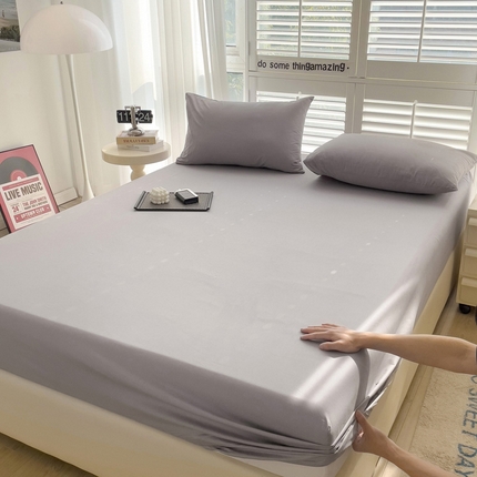 漫时光 2025新款A类40s纯棉水洗棉单品系列-单床笠 气质灰