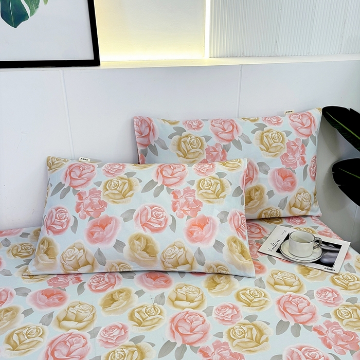 91家纺网 家纺一手货源 找家纺 伊而梦蚊帐 2025新款原棉老粗布床单 画屏春