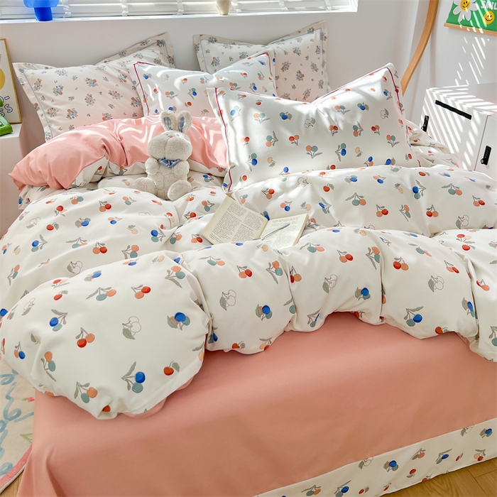 91家纺网 家纺一手货源 找家纺 （总）畅畅家纺 2025新款春夏活性小清新印花云锦棉四件套