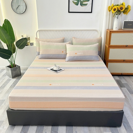 伊而梦蚊帐 2025新款原棉老粗布床笠 条纹彩