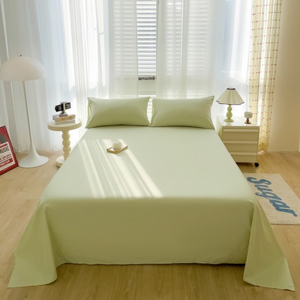 91家纺网 家纺一手货源 找家纺 漫时光 2025新款A类40s纯棉水洗棉单品系列-单床单 青草绿