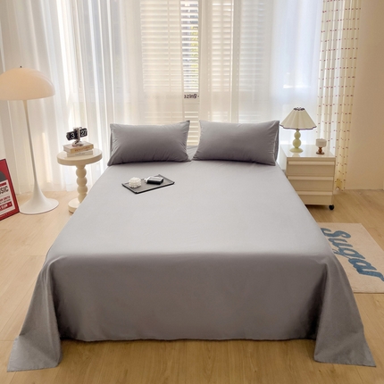 91家纺网 家纺一手货源 找家纺 漫时光 2025新款A类40s纯棉水洗棉单品系列-单床单 气质灰