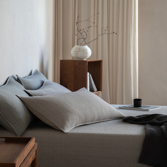 91家纺网 家纺一手货源 找家纺 璞素2025新款全棉色织三层纱床盖三件套-摩卡 摩卡咖