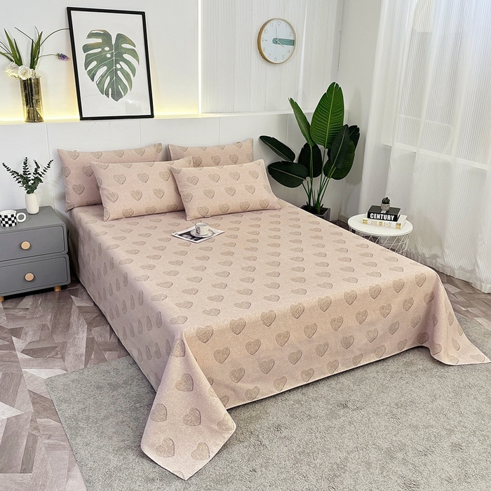 91家纺网 家纺一手货源 找家纺 伊而梦蚊帐 2025新款原棉老粗布床单 满满爱