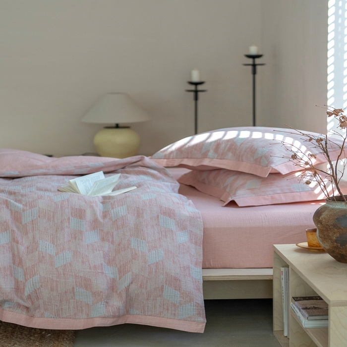 91家纺网 家纺一手货源 找家纺 （总）璞素2025新款全棉色织三层纱四件套