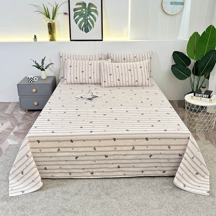 91家纺网 家纺一手货源 找家纺 伊而梦蚊帐 2025新款原棉老粗布床单 蝴蝶结