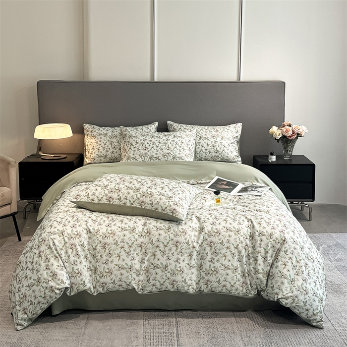 91家纺网 家纺一手货源 找家纺 笙意家纺2025新款水洗冰丝数码印花暗盒款四件套 魅影