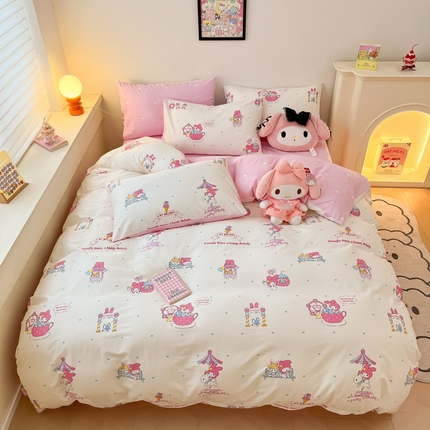 91家纺网 家纺一手货源 找家纺 （总）暮思家居 2025新款正版授权三丽鸥全棉四件套系列四件套