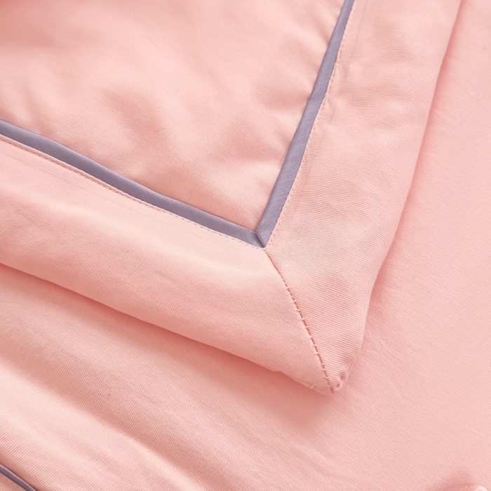 91家纺网 家纺一手货源 找家纺 金麦家纺 2025新款针织双层纱夏被 蝶恋-山茶粉