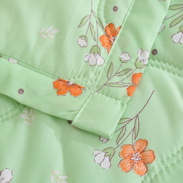 91家纺网 家纺一手货源 找家纺 被多多被业  2025新款清新印花亲肤绒超声波工艺夏凉被 春意盎然