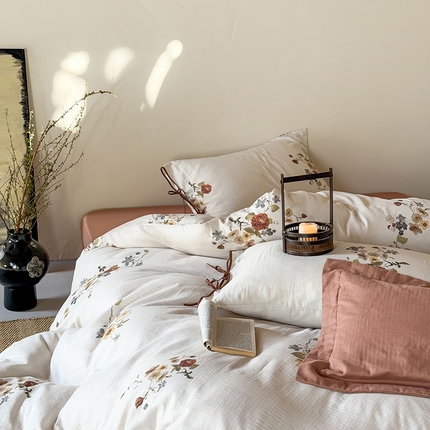 91家纺网 家纺一手货源 找家纺 （总）涞澳家纺 2025新款软烟纱印花系列四件套