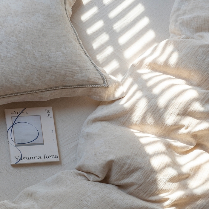 91家纺网 家纺一手货源 找家纺 （总）璞素2025新款棉麻四件套-丁香