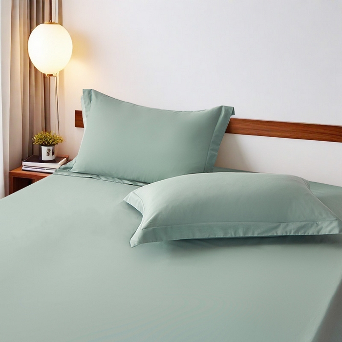 91家纺网 家纺一手货源 找家纺 金喜 2025新款全棉枕套喷气全棉宽边枕套枕头套-优雅系列 优雅-松石绿