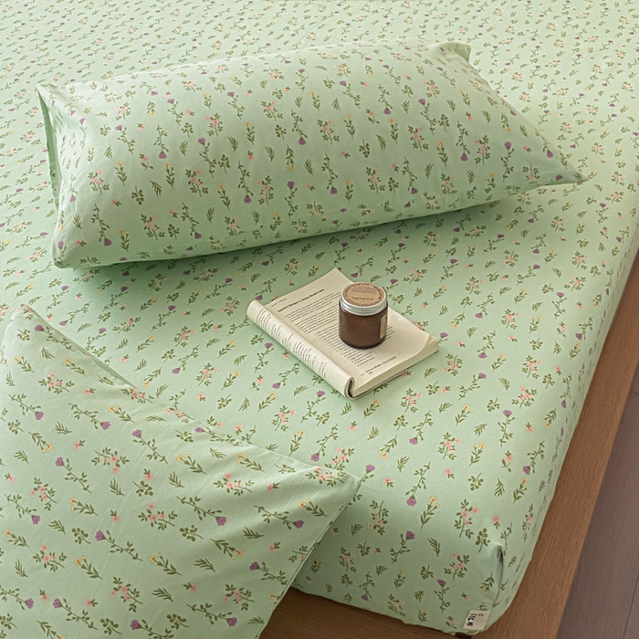 91家纺网 家纺一手货源 找家纺 九亭家纺 2025新款A类全棉老粗布单床笠 初夏