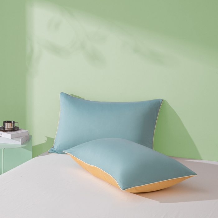 91家纺网 家纺一手货源 找家纺 吾诺 2025 针织棉夏被双拼色大豆夏被子被芯夏凉被空调被 星兰-杏黄