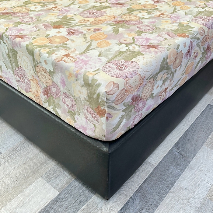 91家纺网 家纺一手货源 找家纺 伊而梦蚊帐 2025新款原棉老粗布床笠 满庭芳