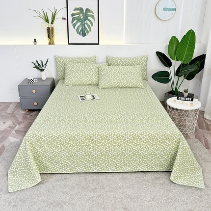 91家纺网 家纺一手货源 找家纺 伊而梦蚊帐 2025新款原棉老粗布床单 绿棉花