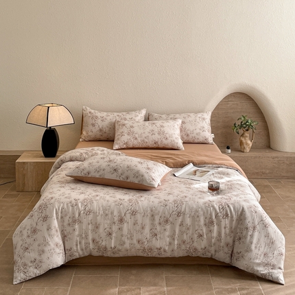 91家纺网 家纺一手货源 找家纺 （总）慕晨 2025新款全棉双层纱四件套莱赛尔纯棉莱赛尔四件套天丝夏季凉感直播