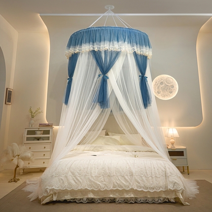 91家纺网 家纺一手货源 找家纺 世婕 2025新款奢华宫廷吊顶蚊帐-幻梦 幻梦戴兰色