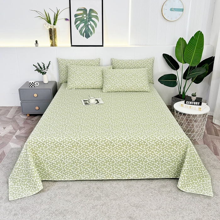 91家纺网 家纺一手货源 找家纺 伊而梦蚊帐 2025新款原棉老粗布床单 绿棉花