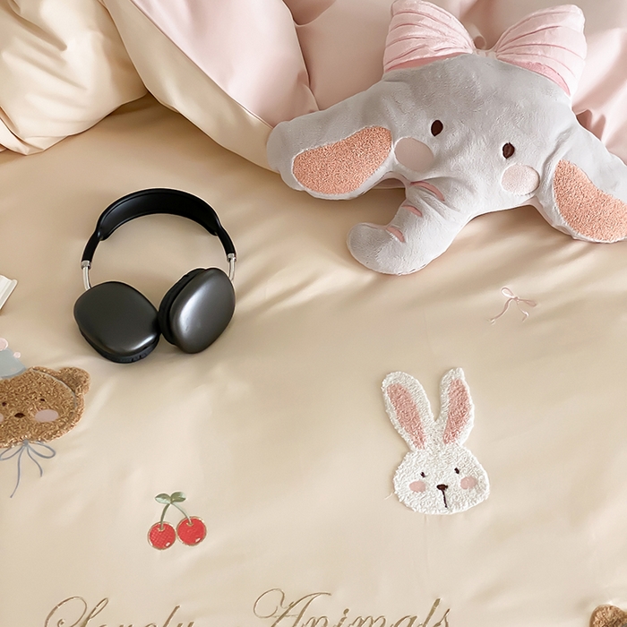 91家纺网 家纺一手货源 找家纺 （总）鹿班家居 2025新品四季款100S长绒棉四件套-欢乐象【标准会员-20元】