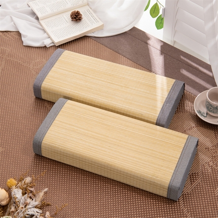 91家纺网 家纺一手货源 找家纺 （总）仁宇枕业 2025新款新品夏凉助眠金丝系列竹面竹席软枕头枕芯