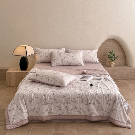 91家纺网 家纺一手货源 找家纺 （总）慕晨 2025新款全棉双层纱四件套莱赛尔夏被莱赛尔夏被四件套天丝夏凉被直播