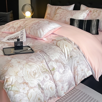 91家纺网 家纺一手货源 找家纺 （总）梦幻之城 2025新款水洗真丝数码印花简易款四件套