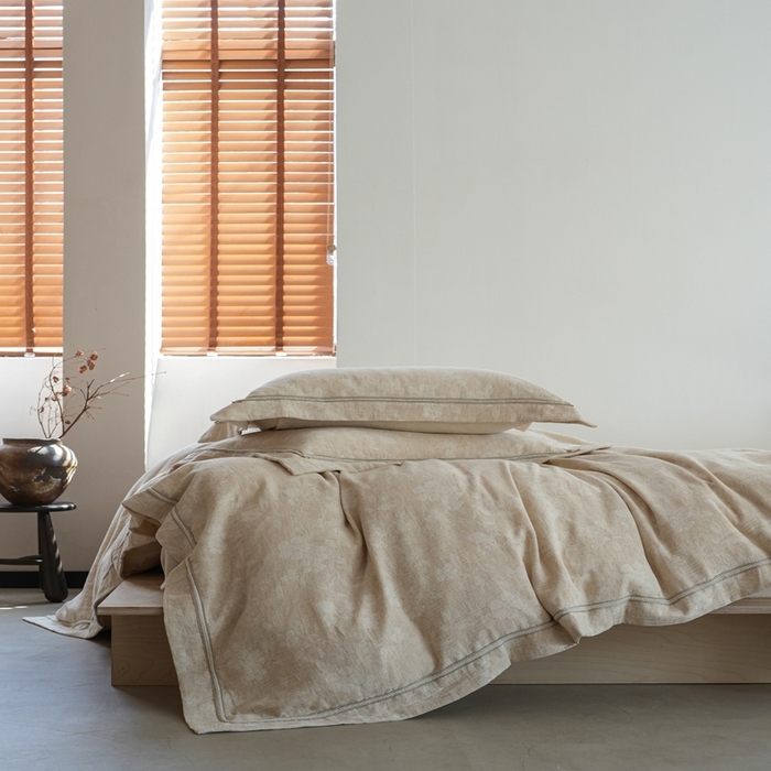 91家纺网 家纺一手货源 找家纺 （总）璞素2025新款棉麻四件套-丁香